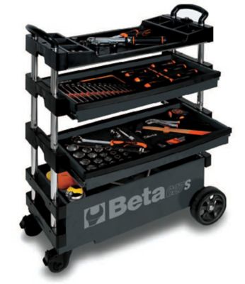 Image showing  Collapsible Rolling Tool Cart, Black