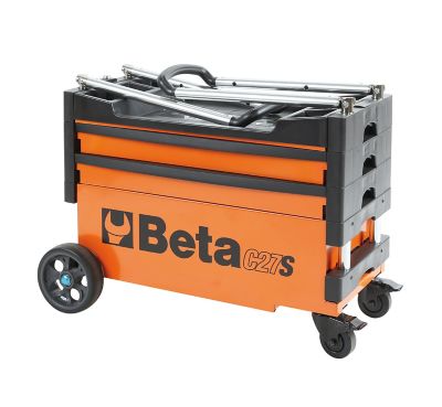 Image showing  Collapsible Rolling Tool Cart, Orange