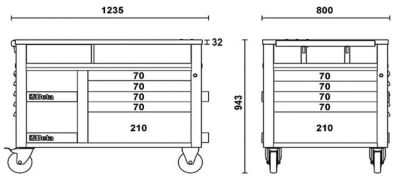 Image showing  RSC28 Super Tank Rolling Tool Cabinet with Wood Worktop and 10 Drawers, Gray