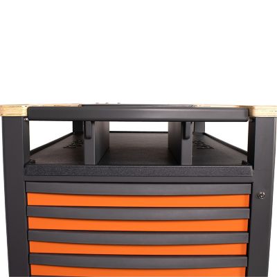 Image showing  RSC28 Super Tank Rolling Tool Cabinet with Wood Worktop and 10 Drawers, Orange