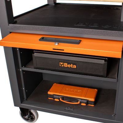 Image showing  RSC28 Super Tank Rolling Tool Cabinet with Wood Worktop and 10 Drawers, Orange