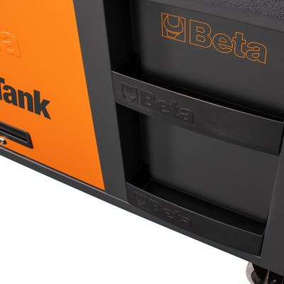 Image showing  RSC28 Super Tank Rolling Tool Cabinet with Wood Worktop and 10 Drawers, Orange