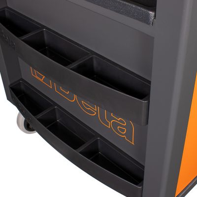 Image showing 5 th Beta Tools RSC28 Super Tank Rolling Tool Cabinet with Wood Worktop and 10 Drawers, Orange