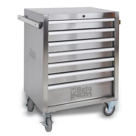 Beta Tools C04TSS/7 Stainless Steel Mobile Cabinet with 7 Drawers Rolling Tool Cabinets