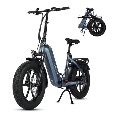 Young Electric 20 in. E-Flow Off-Road/Fat Tire Folding Electric Bicycle,Denim Blue