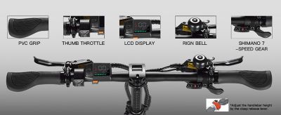 Image showing 7 th Young Electric 20 in. E-Flow Off-Road/Fat Tire Folding Electric Bicycle,Denim Blue