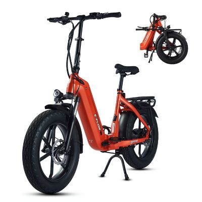 Young Electric 20 in. E-Flow Off-Road/Fat Tire Folding Electric Bicycle, Radio Orange