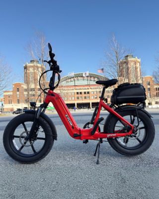 Image showing 7 th Young Electric 20 in. E-Flow Off-Road/Fat Tire Folding Electric Bicycle, Radio Orange