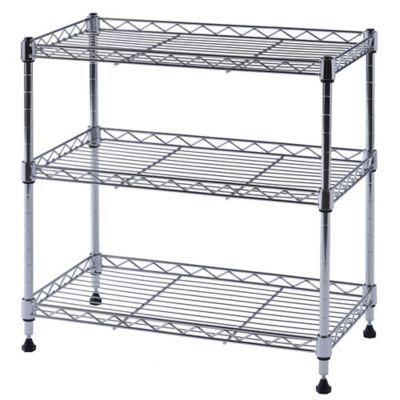 Image showing  3-Shelf 18 in. x 10 in. x 18 in. Chrome Wire Shelving