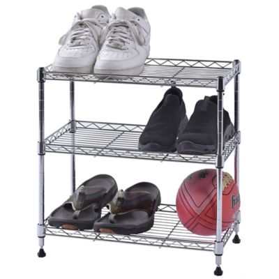 Image showing  3-Shelf 18 in. x 10 in. x 18 in. Chrome Wire Shelving