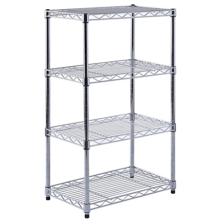 Muscle Rack 4 -Tier Chrome Wire Shelving 20 W x 12 D x 32 H
