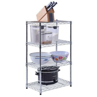 Image showing 6 th Muscle Rack 4-Shelf 20 in. x 12 in. x 32 in. Chrome Wire Shelving