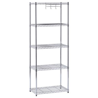 Muscle Rack 5 -Tier Chrome Wire Shelving 24 W x 14 D x 59 H