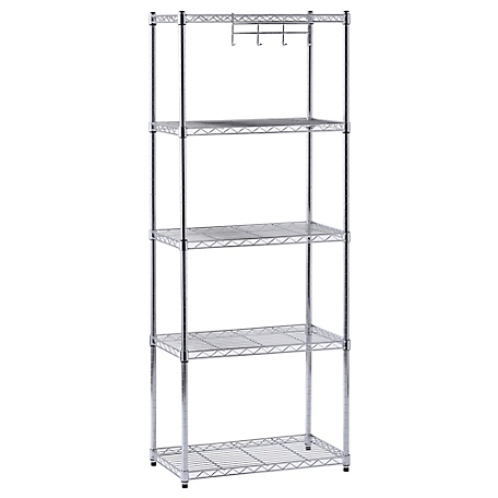 Muscle Rack 5 -Tier Chrome Wire Shelving 24 W x 14 D x 59 H