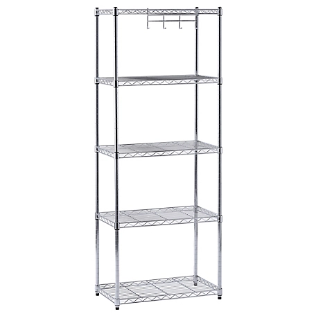Muscle Rack 5 -Tier Chrome Wire Shelving 24 W x 14 D x 59 H