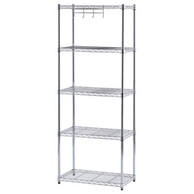 Image showing  5-Shelf 24 in. x 14 in. x 59 in. Chrome Wire Shelving