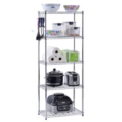 Image showing 8 th Muscle Rack 5-Shelf 24 in. x 14 in. x 59 in. Chrome Wire Shelving