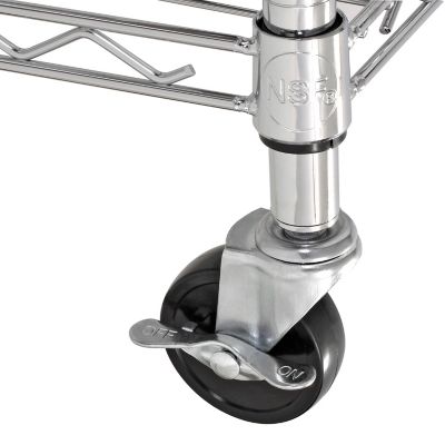 Image showing  5-Shelf 36 in. x 18 in. x 72 in. Chrome Mobile Wire Shelving