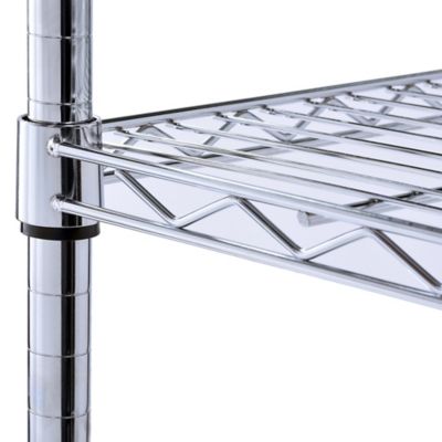 Image showing  5-Shelf 36 in. x 18 in. x 72 in. Chrome Mobile Wire Shelving