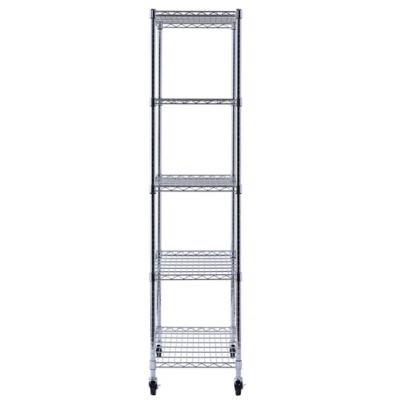 Image showing 8 th Muscle Rack 5-Shelf 36 in. x 18 in. x 72 in. Chrome Mobile Wire Shelving