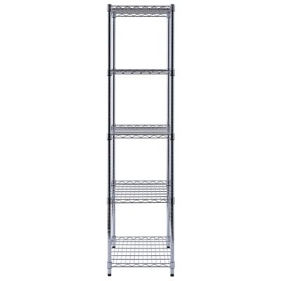 Image showing 9 th Muscle Rack 5-Shelf 36 in. x 18 in. x 72 in. Chrome Mobile Wire Shelving