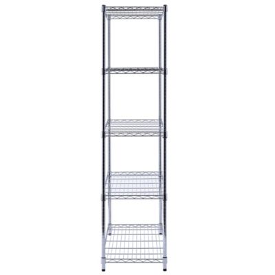 Image showing 9 th Muscle Rack 5-Shelf 48 in. x 18 in. x 72 in. Chrome Mobile Wire Shelving