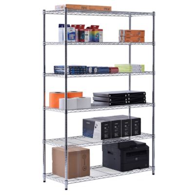 Image showing 6 th Muscle Rack 6-Shelf 48 in. x 18 in. x 72 in. Chrome Mobile Wire Shelving