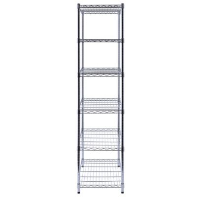 Image showing 9 th Muscle Rack 6-Shelf 48 in. x 18 in. x 72 in. Chrome Mobile Wire Shelving