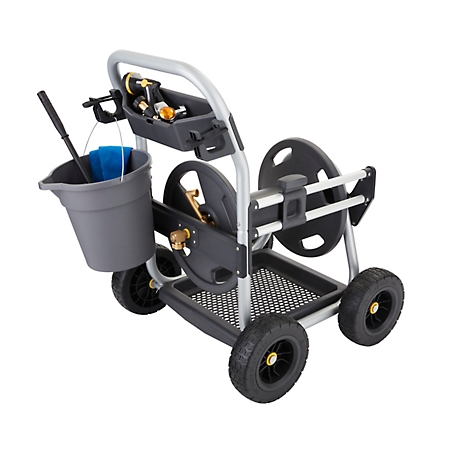 Hose Reel Cart, Rust ABS PP Aluminum Garden Hose Cart Portable