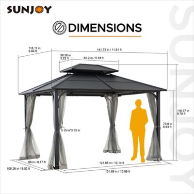 Image showing  Steel Gazebo with 2-Tier Hip Roof Hardtop, A102009121
