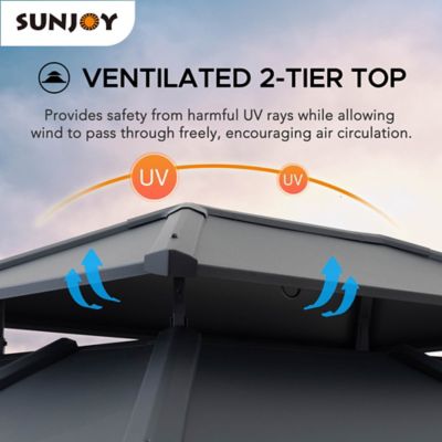 Image showing  Steel Gazebo with 2-Tier Hip Roof Hardtop, A102009121