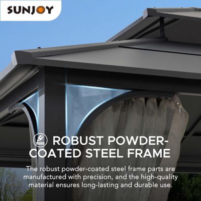 Image showing  Steel Gazebo with 2-Tier Hip Roof Hardtop, A102009141