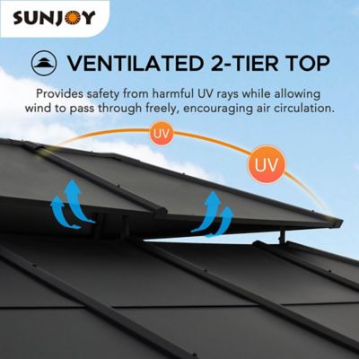 Image showing  Steel Gazebo with 2-Tier Hip Roof Hardtop, A102009141