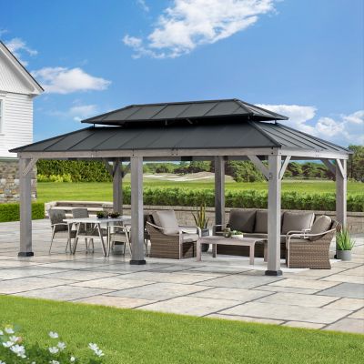 Image showing  Cedar Framed Gazebo with Alum. Hardtop