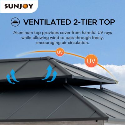 Image showing  Cedar Framed Gazebo with Alum. Hardtop