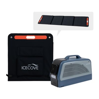 IceCove Portable Air Conditioner with Add-on Battery & Solar Panel 2500BTU AC Unit, Blue N101900300