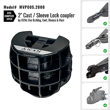 Altor ICON Trailer Coupler Lock for 2 in. Sleeve Lock Couplers by OEMs like Bulldog/Curt/Demco/Ram