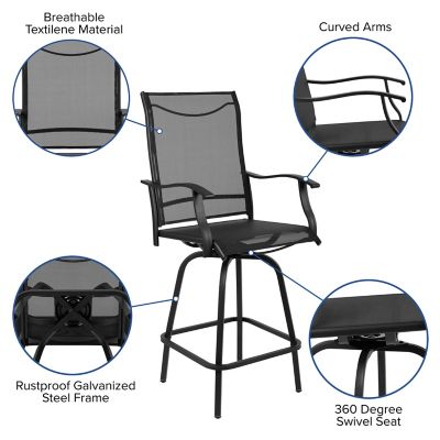 Image showing 7 th Flash Furniture 30 in. Outdoor Patio Bar Stools, 2-Pack