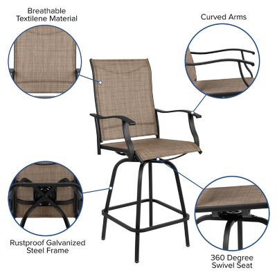 Image showing 1 th Flash Furniture 30 in. Outdoor Patio Bar Stools, 2-Pack
