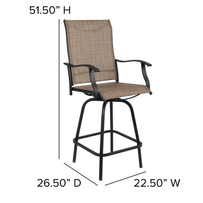 Image showing 3 th Flash Furniture 30 in. Outdoor Patio Bar Stools, 2-Pack