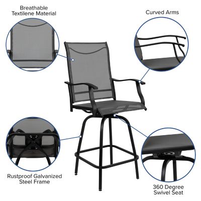 Image showing  30 in. Outdoor Patio Bar Stools, 2-Pack