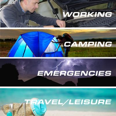 Image showing  Power Fan Lantern - 300 Lumen LED with Flip-Up Fan (3-Pack)