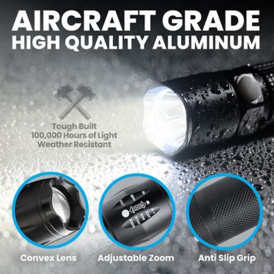Image showing  Tac Light Flashlight - Water Resistant, 5 Modes and Zoom Function (Set of 3)