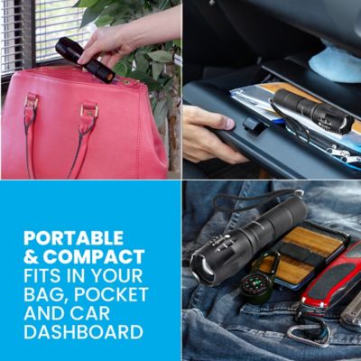 Image showing 6 th Bell & Howell Tac Light Flashlight - Water Resistant, 5 Modes and Zoom Function (Set of 3)