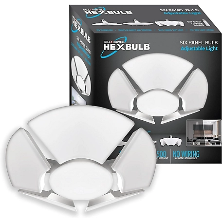 Bell & Howell HexBulb 6 Panel Adjustable Shop Light - E26 Socket Compatible