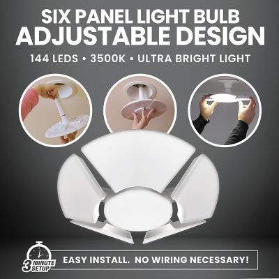 Image showing  HexBulb 6 Panel Adjustable Shop Light - E26 Socket Compatible