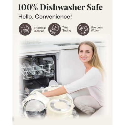 Image showing 6 th Gotham Steel Natural Collection 5 qt. Cream Pasta Pot with Twist & Lock Handles & Strainer