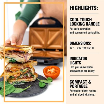 Image showing  Ti-Ceramic Nonstick Panini Press Sandwich Maker