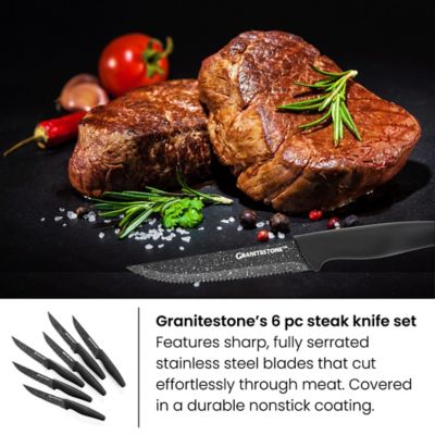Image showing  Nutri Blade 6-Piece Stainless Steel Steak Knives in Black