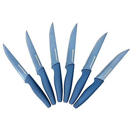 Granitestone Nutri Blade 6-Piece Stainless Steel Steak Knives in Blue